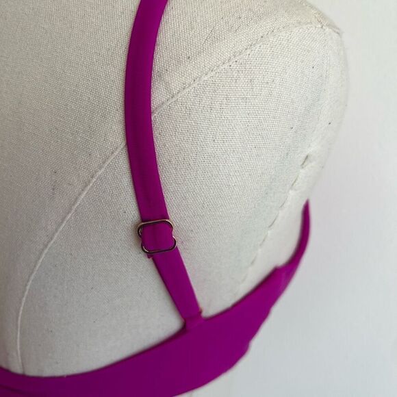 Bar III Banded Ring Bikini Top in Pink, Size XS - Picture 7 of 12